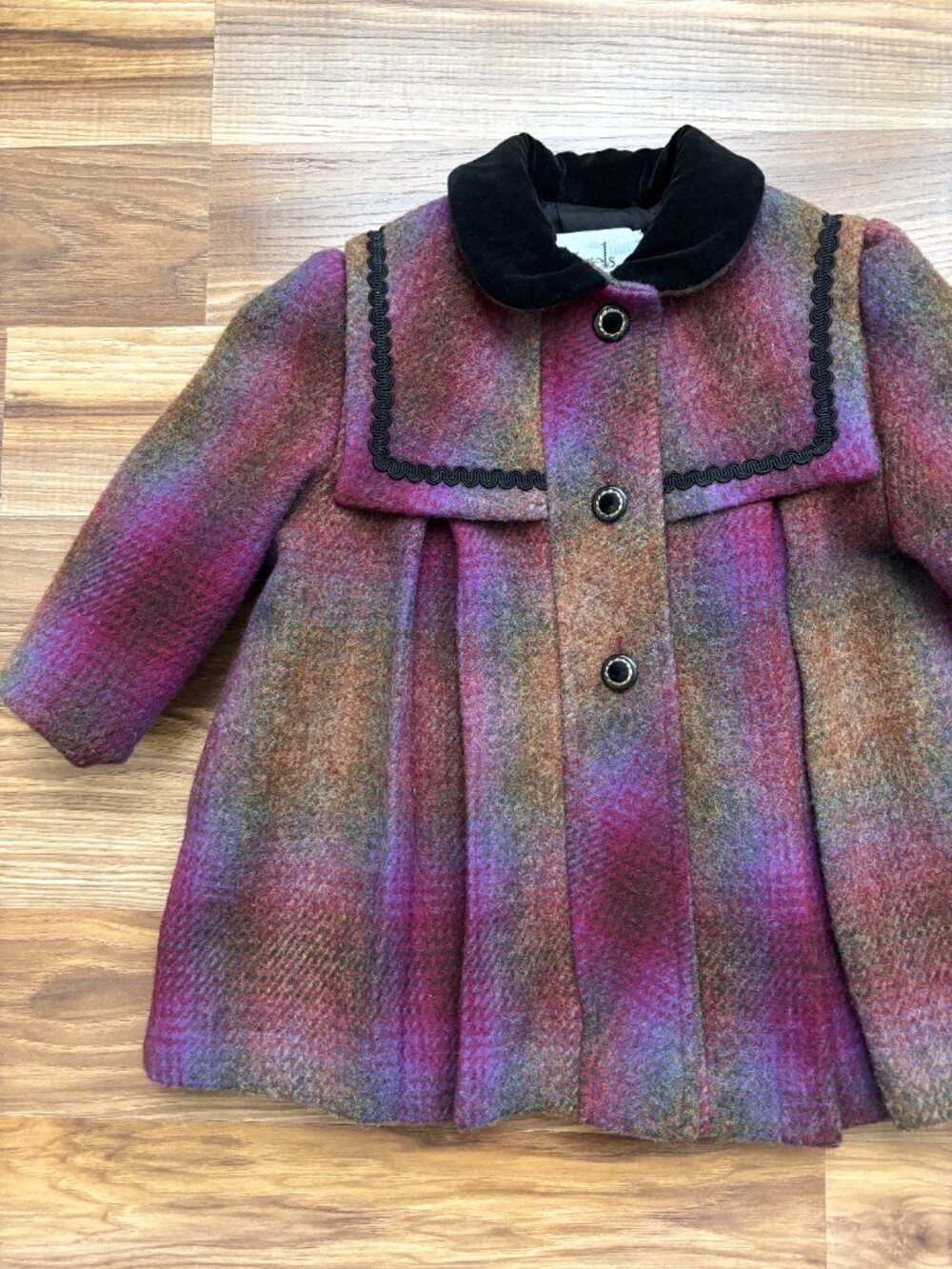 Vintage Girls 2T 100% Wool Plaid Angels Garment Co. Jacket - Picture 3 of 15